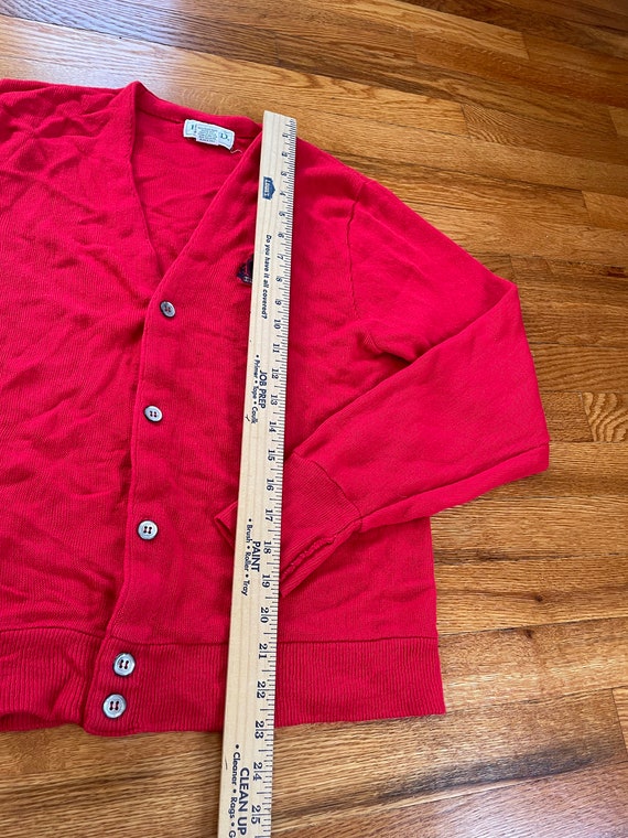 80s Izod vintage red button up cardigan sweater K… - image 7