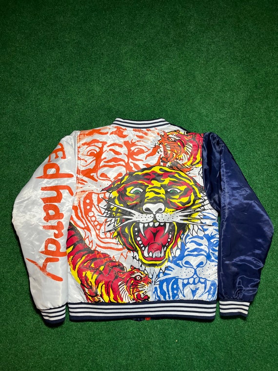 CRAZY 00s Ed Hardy brand zip up satin style jacket