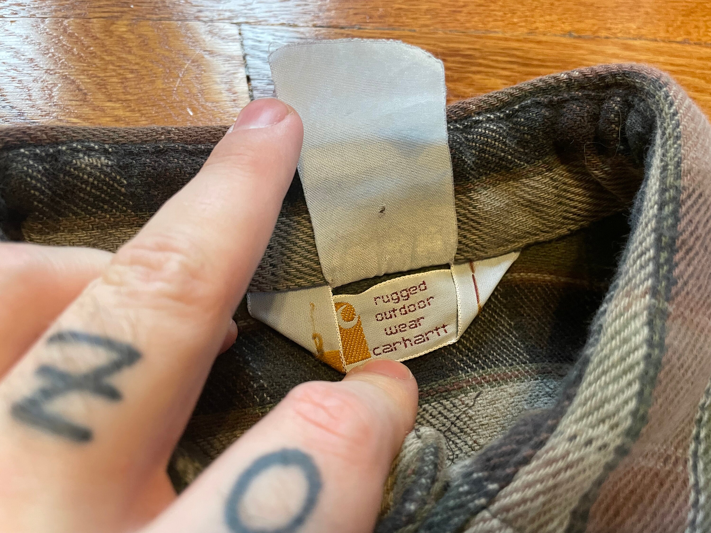 80s/90s Carhartt Distressed Flannel Button up Rugged Outdoor 80s/90s Carhartt Distressed Flannel Button up Rugged Outdoor
