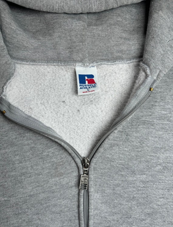 90s grey Russell Athletics brand hoodie sweatshir… - image 2