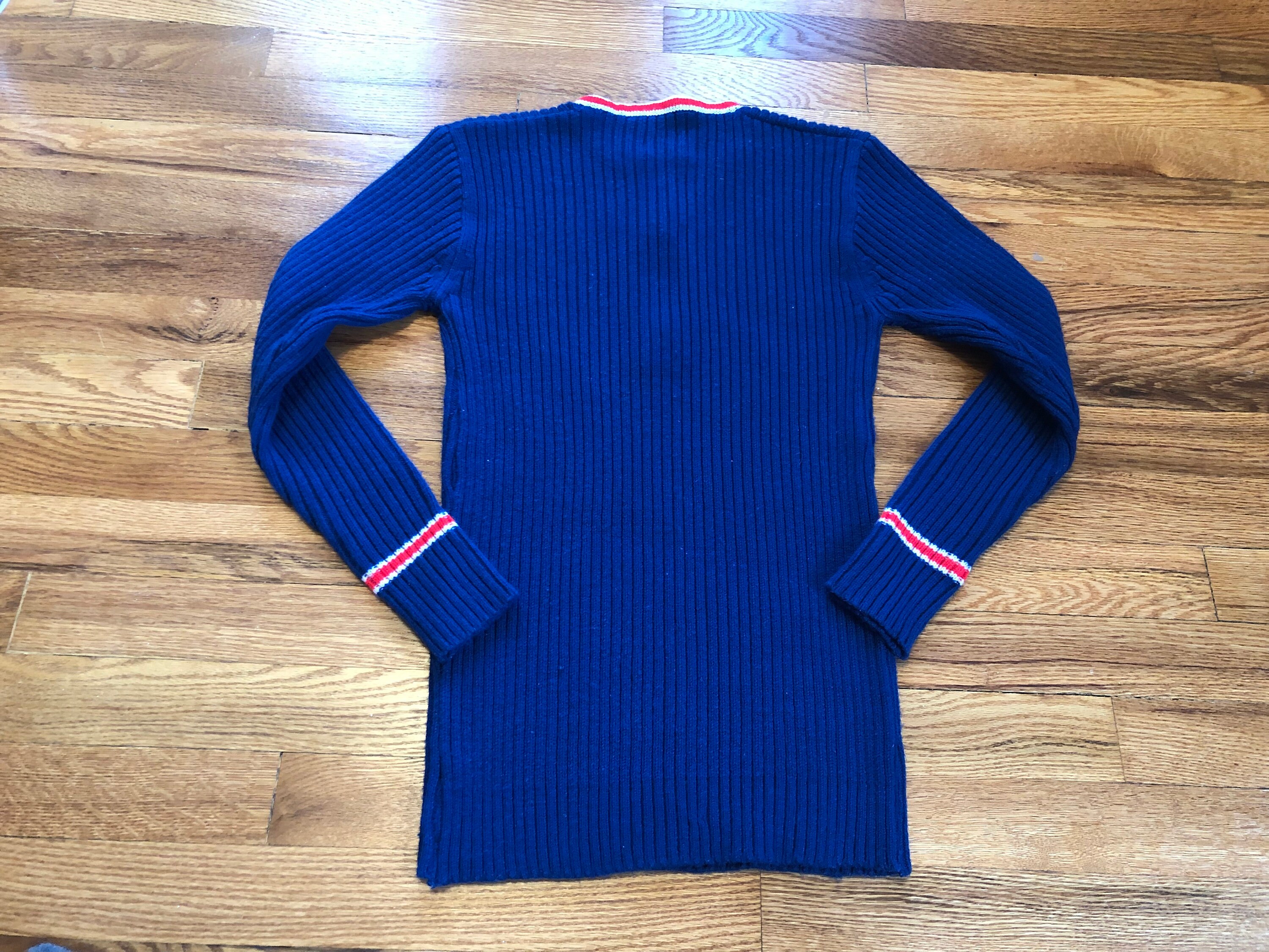 トップス vintage - royal blue knit 70s Starlight Trading Company Vintage Hippie Style Sweater