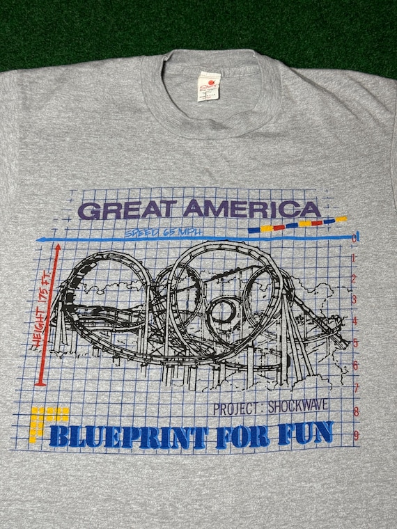 Vintage 80s Six Flags Shockwave Roller Coaster T-shirt (large) - Etsy