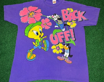Vintage 90's Nike Hare Jordan Bugs Bunny Looney Tunes Cartoon Tee