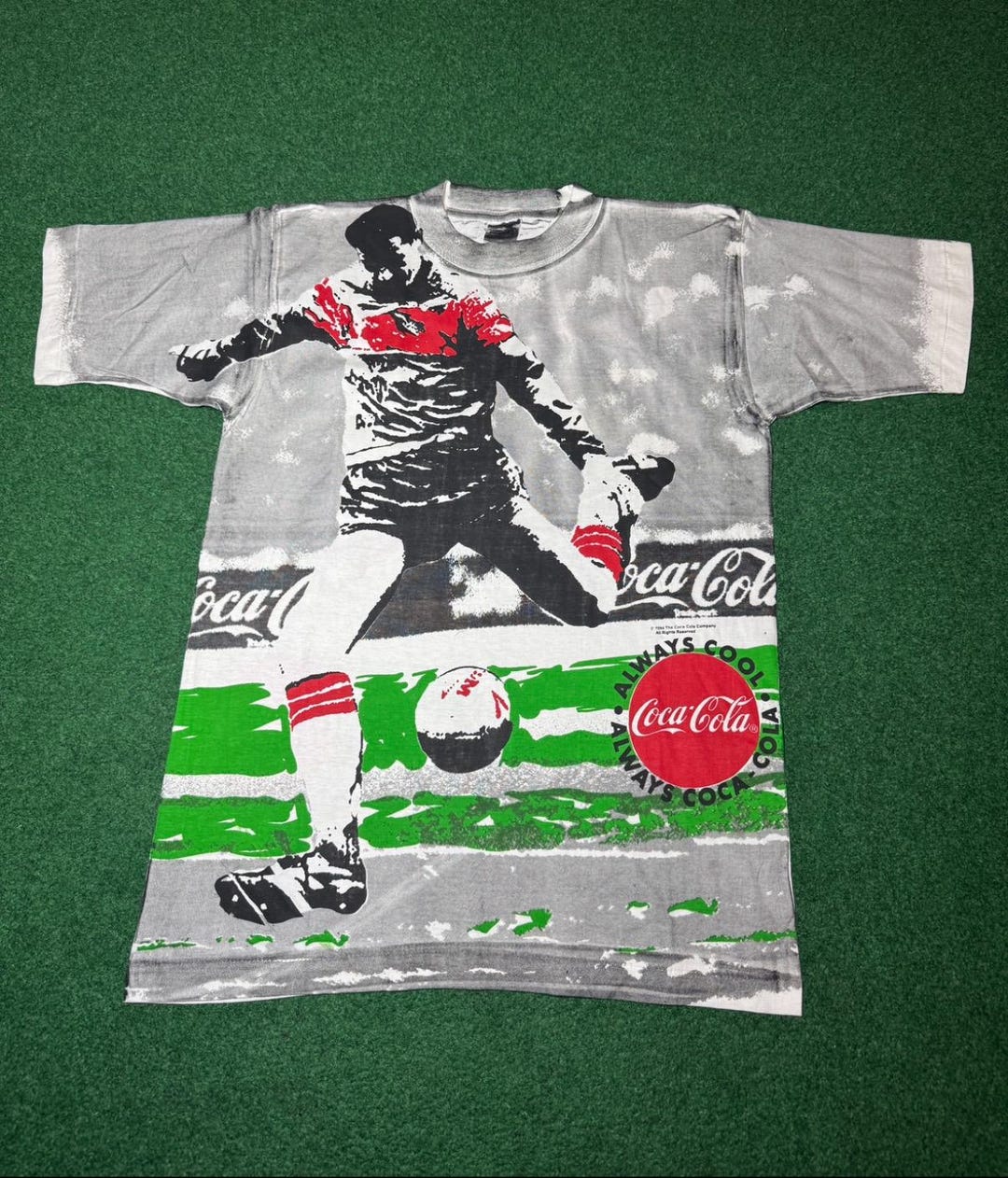 Vintage 90s Coca Cola Soccer T-shirt, FIFA World Cup, Coke Soda