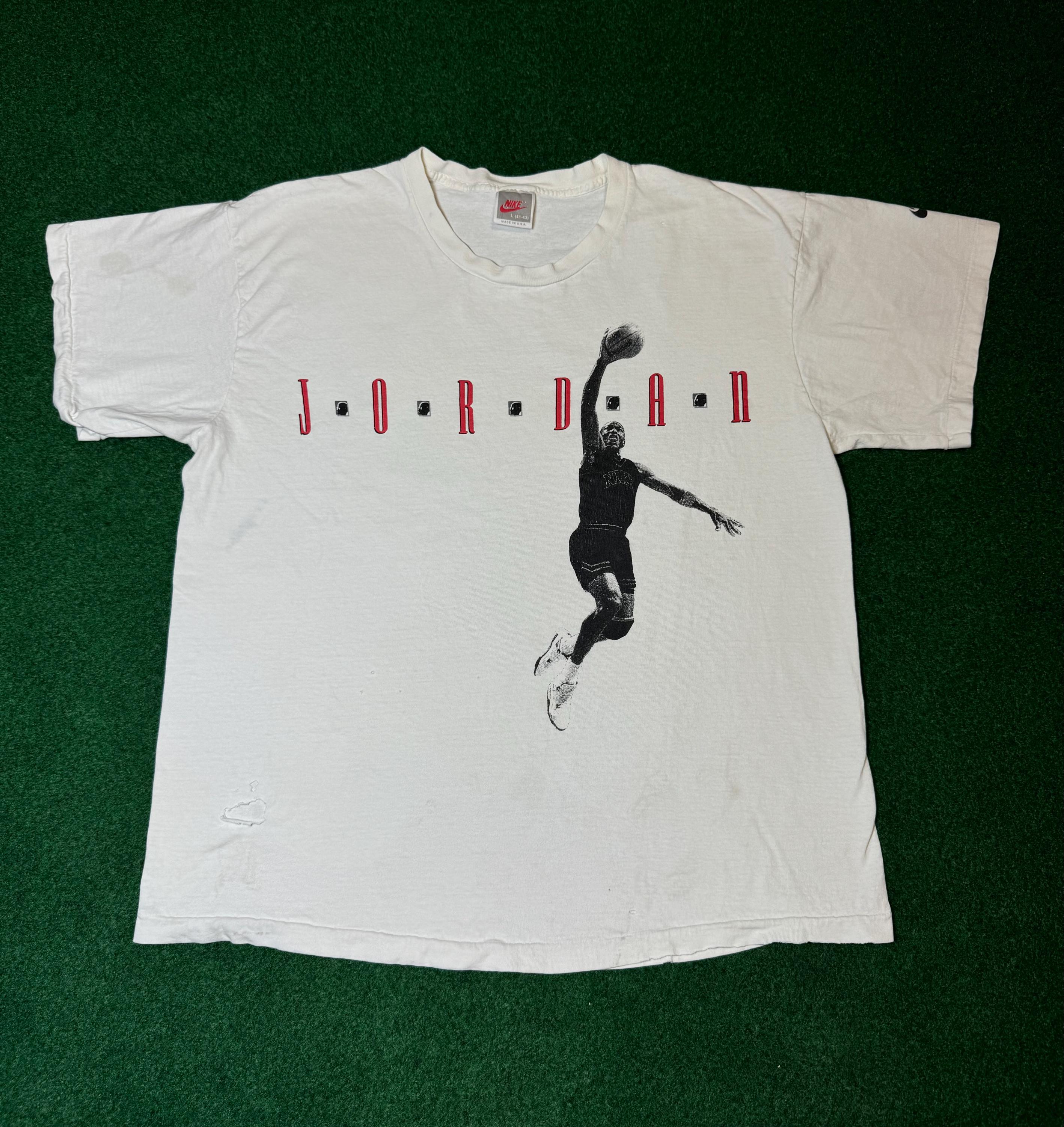 ICONIC 90s Michael Jordan Nike T-shirt Rare Vintage Large White
