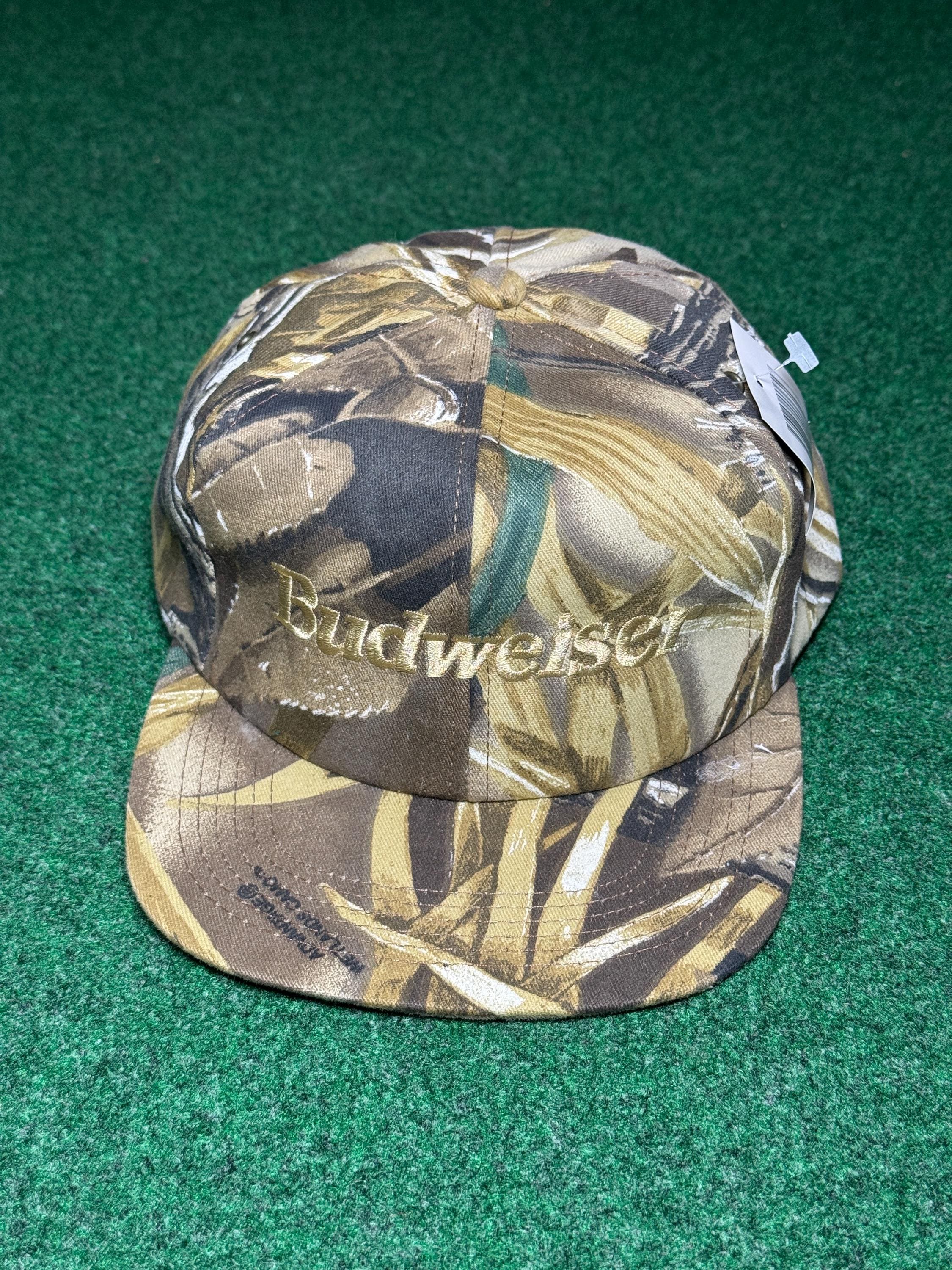 Vintage 80s 90s Budweiser Camo Hat, New With Tags Deadstock Beer
