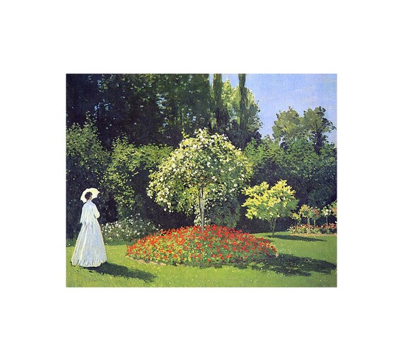 Framed Art Print Woman In The Garden Giverny Claude Monet Etsy