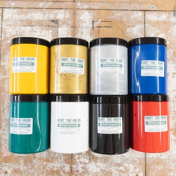 Super Opaque Eco Waterbased Screen Printing Ink 100ml, 240ml or 1ltr Hunt  the Moon 