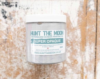 Silver Super Opaque - Eco Waterbased Screen Printing Ink - 100ml, 240ml or 1ltr - Hunt The Moon