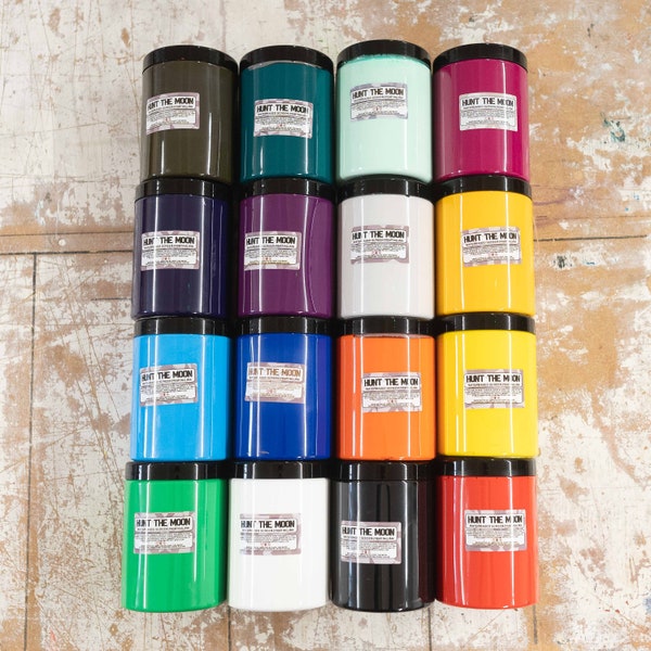 Hunt The Moon Waterbased Fabric Screen Printing Ink Choose Size & Colour (20+ Colours to choose from!) Metallics / Fluros / Process