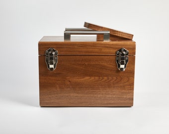 Black Walnut Elite Shoe Shine Box - ready to ship