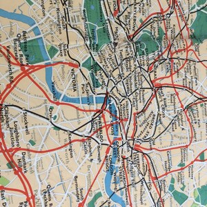 Mapa vintage de los ferrocarriles de la línea principal de Londres & Suburbios