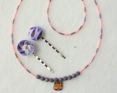 Teen Girls Jewelry Set, Flower Hair Pin, Beaded Necklace, Charm Necklace, Miyuki Bracelet, Teen Girls Gift