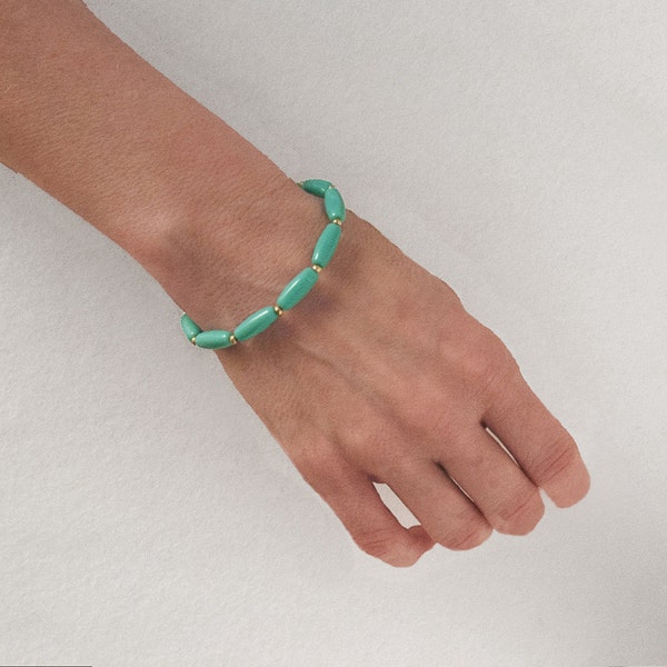 Minze-Armband / Kiemeöffnungen Perlen, geometrische, Stylish, Perlen Armband / Muttertag, für Frauen, Frau, Freundin, Teen