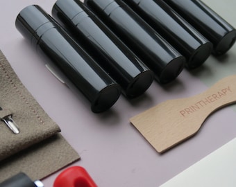 Linosnede drukinkt in verschillende kleuren