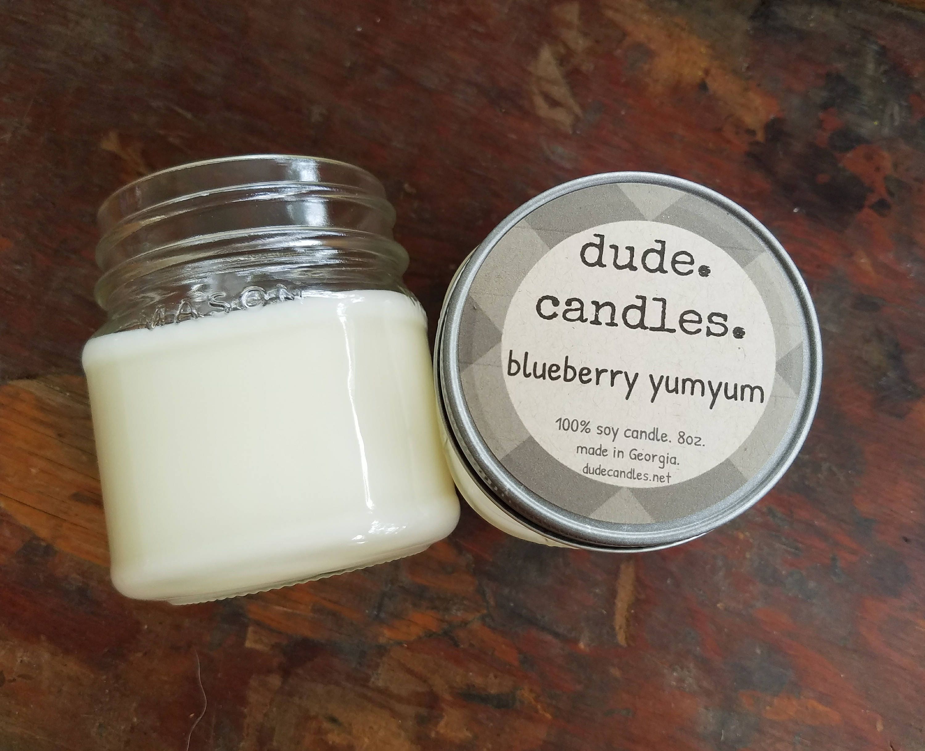 blueberry yum yum candle. 8oz soy candle.