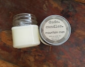 mountain man candle. 8oz soy candle. dude candle. mason jar candle. fathers day gift