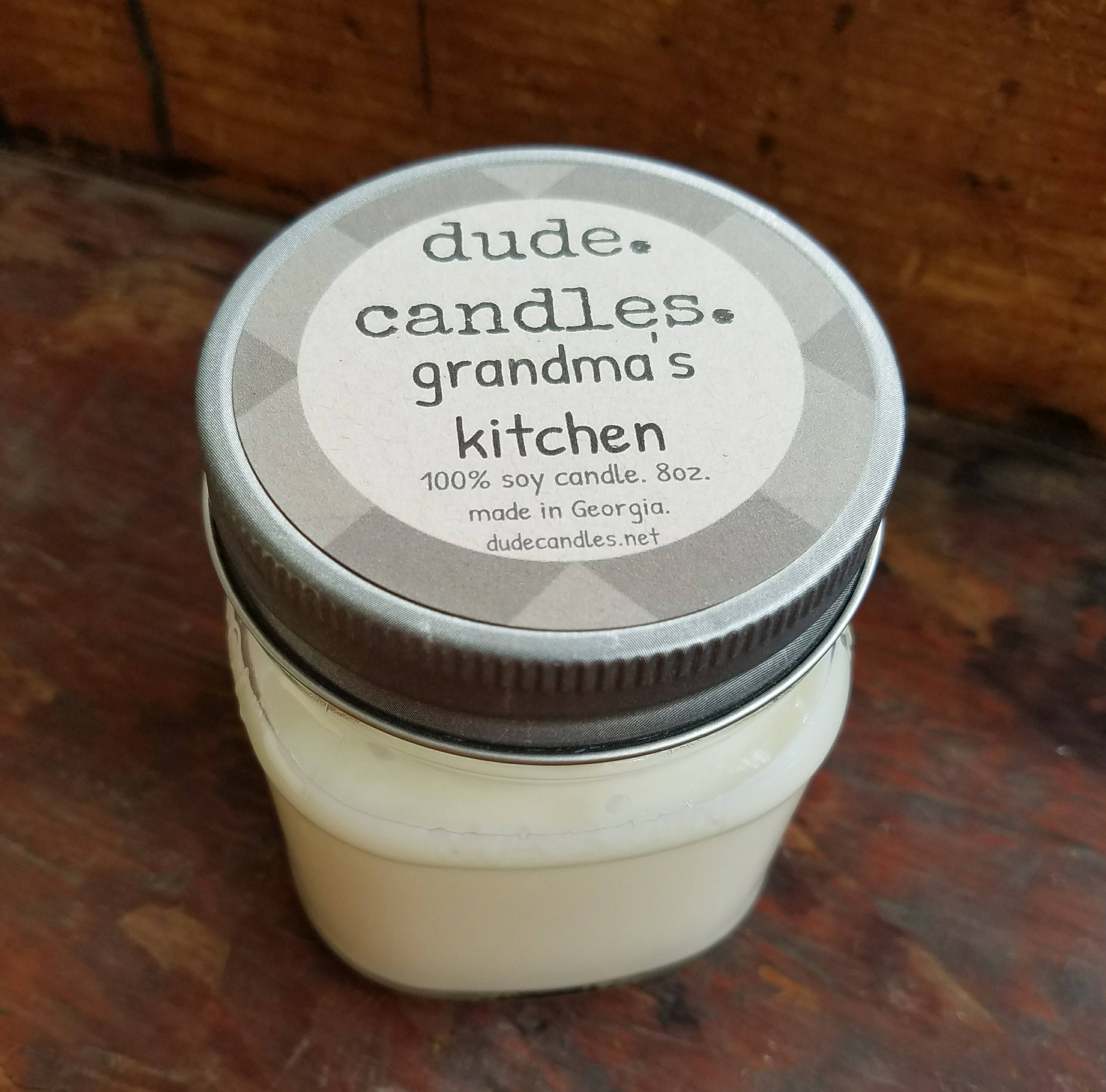 grandma's kitchen candle. 8oz soy candle.