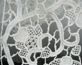 Antique French Lace Trim, Gros Point de Venise Lace, Vintage French Linen Lace.