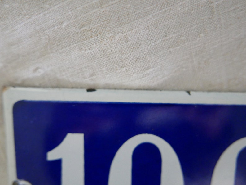 Vintage French House Number 1930/'s. French Enamel Number Plate Enamel House Sign French Enamel House Number 100