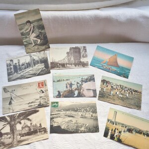 10, Cartões postais franceses antigos, Porto, Cenas de praia de Paris, L Rochelle, Marselha, Litoral da França, Scrapbooking, Diários, Ephemera, Memorabilia
