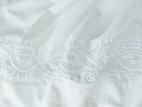 Antique French Embroidered Skirt, Adjustable Waist