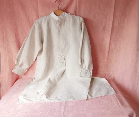 Vintage French Linen Shirt, Dress, Chemise, Artist