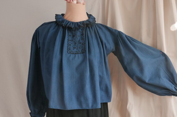 Vintage Romanian Blouse, Hand Embroidered, Balkan