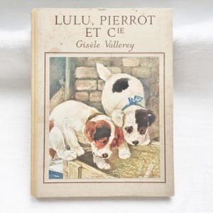Livre français illustré vintage pour enfants, Lulu, Pierro et Cie, Scrapbooking, Papier journal, Cadeau.