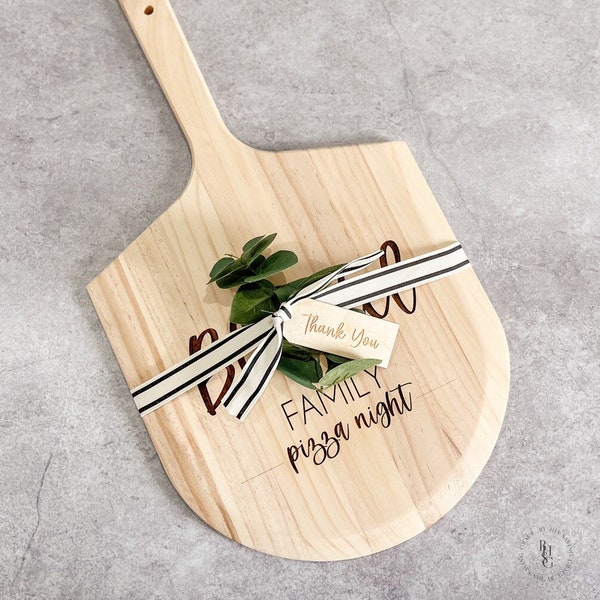 Personalized Wooden Pizza Peel | Custom Pizza Board | Personalized Serving Board | Wedding Gift | Laser Engraved Serving Board | Pizza Night