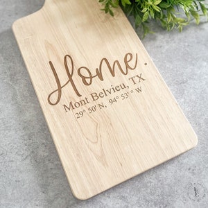 Home Serving Board With Your GPS Coordinates | Custom Serving Board | Custom Charcuterie Board | Realtor Gift | New Home Gift | Moving Gift