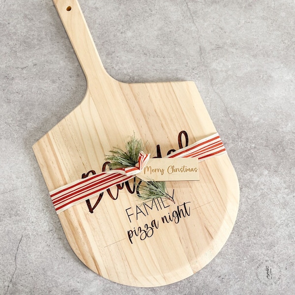 Personalized Wooden Pizza Peel | Custom Pizza Board | Personalized Serving Board | Wedding Gift | Laser Engraved Serving Board | Pizza Night