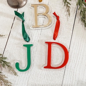 Initial Stocking or Gift Tag | Acrylic Initial Tag | Christmas Tag | Stocking Tag | Gift Tag
