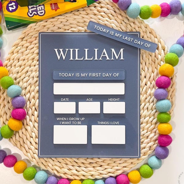 Personalized First & Last Day School Sign | Back To School Sign | Dry Erase Sign | First Day of School Sign | Sign for School | School Sign