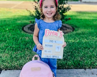 Personalized Interchangeable First and Last Day School Sign | Back To School Sign | Dry Erase Sign | Interchangeable Name | Custom Sign