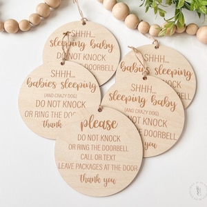 Doorbell Sign | Please Do Not Ring Doorbell | No Soliciting Sign | Crazy Dogs Sign | Front Door Sign | Sign For Doorbell |Baby Doorbell Sign