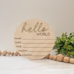 Hello World Baby Announcement Sign | Baby Sign For Hospital | Welcome Baby Sign | Hello World | Baby Sign For Hospital | Gender Neutral Sign image 5