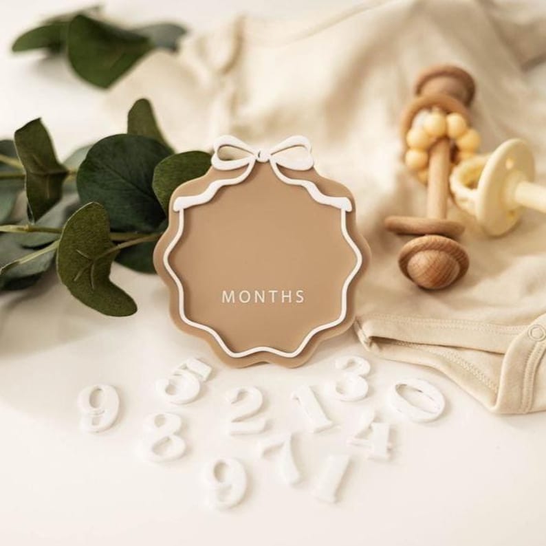 Interchangeable Acrylic Bow Monthly Milestone Markers | Matching Birth ...