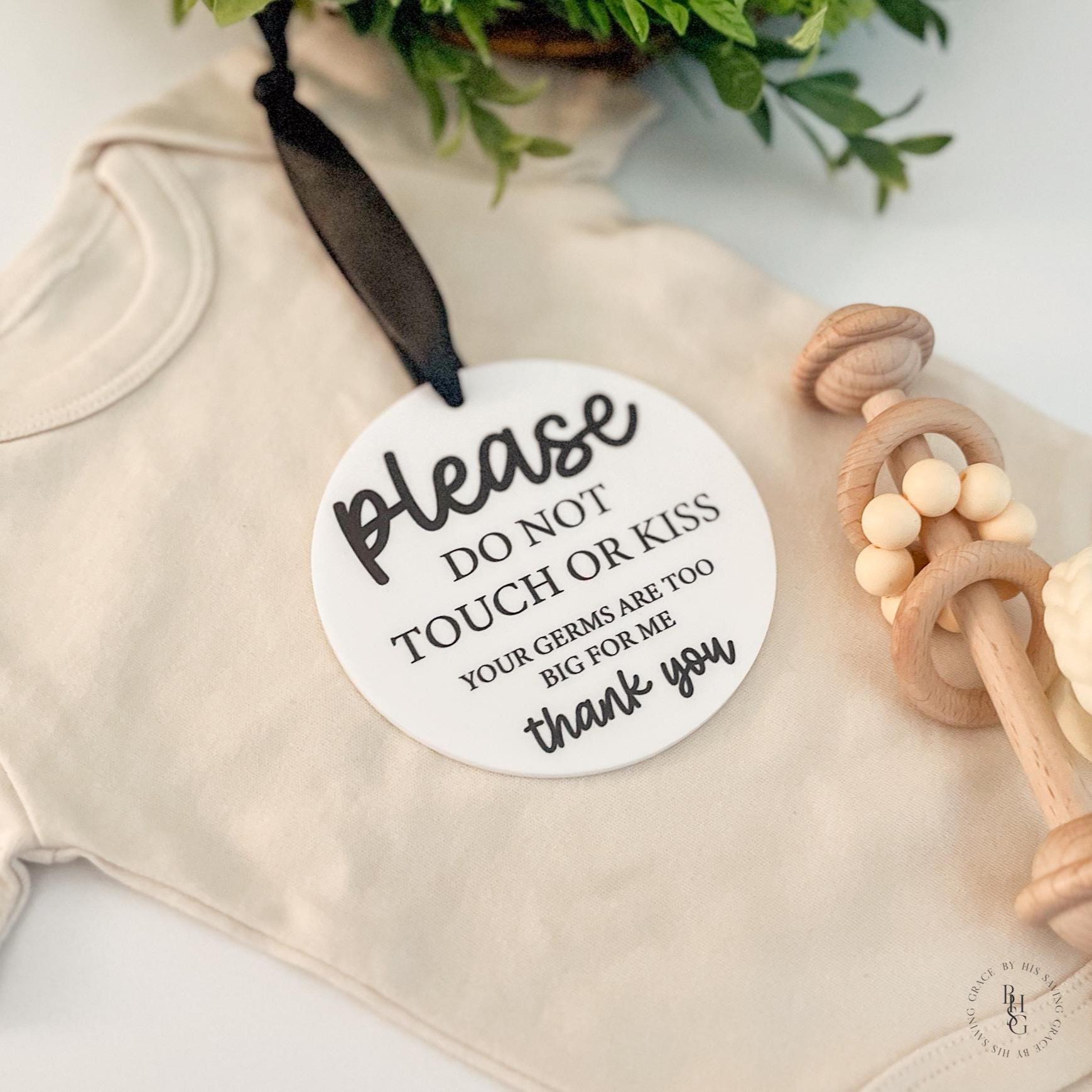 Please Don't Touch Germ Sign for Newborn | Do Not Touch Stroller Tag ...