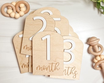 3D Arch Wooden Monthly Milestone Discs For Baby Photos | Monthly Milestone Marker | Baby Gift | Milestone Cards | Monthly Signs For Baby