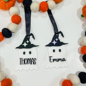 Halloween Ghost Name Tag | Halloween Bag Tags | Halloween Decor | Tag For Candy Bucket | Halloween Keychain | Boo Basket Tags