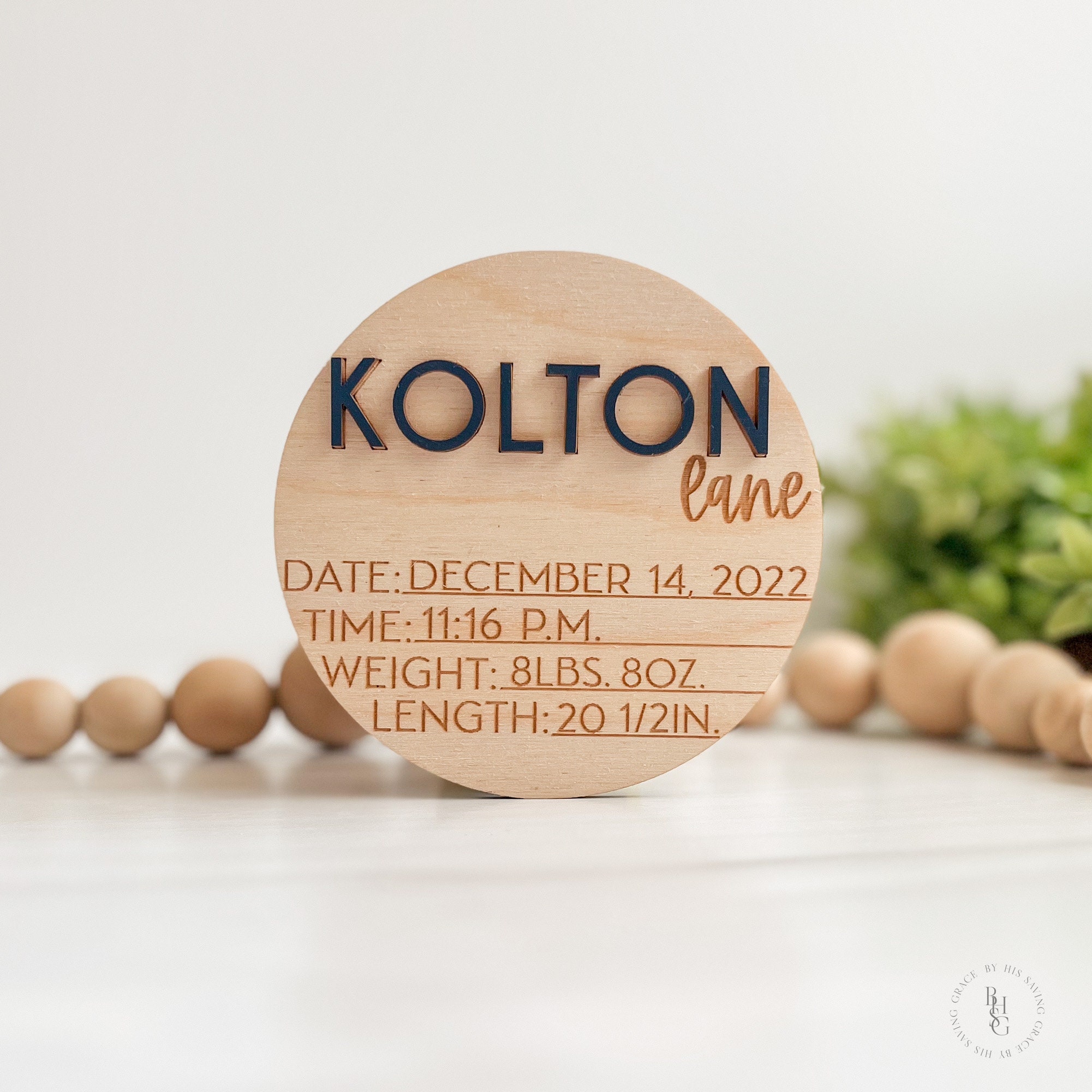 Baby Announcement Sign With Engraved Birth Stats | Wood Sign for Name ...