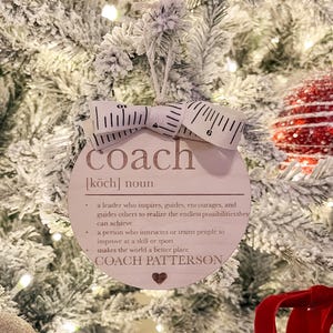 Personalized Coach Ornament | Personalized Teacher Ornament | Coach Definition Ornament | Teacher Definition | Teacher Gift | Coach Gift