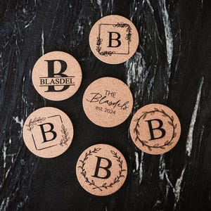 Personalized Coasters | Cork Coasters | Custom Coasters | Gift For Wedding | Housewarming Gift | Realtor Closing Gift | Gift For Newlyweds