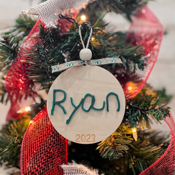 Handwritten Name Ornament | Kids Ornament | Your Actual Handwriting | Ornament For Kids | Kids Handwriting On An Ornament | Kids Handwriting