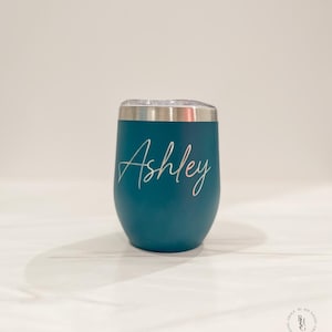 Name Engraved on 20oz Stainless Steel Wine Tumbler | Wine Tumbler | Travel Mug | Bridal Party Gift | Coworker Gift | Birthday Gift
