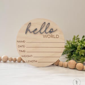 Hello World Baby Announcement Sign | Baby Sign For Hospital | Welcome Baby Sign | Hello World | Baby Sign For Hospital | Gender Neutral Sign image 4