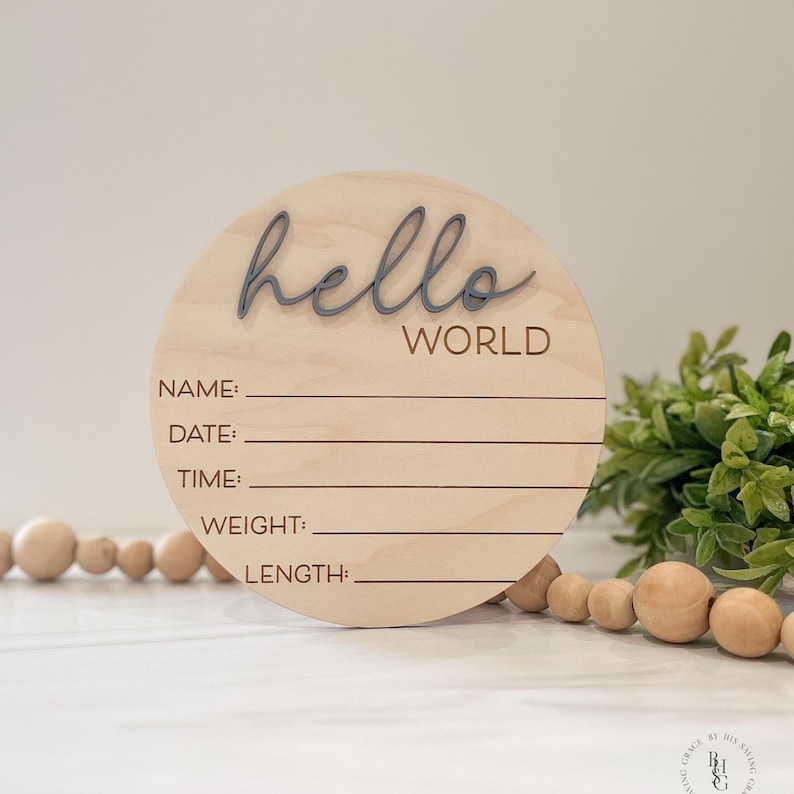 Hello World Baby Announcement Sign | Baby Sign For Hospital | Welcome Baby Sign | Hello World | Baby Sign For Hospital | Gender Neutral Sign image 4