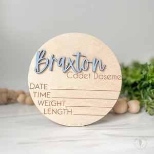 Baby Announcement Sign With Birth Stats Wood Sign for Name Reveal Baby Name Reveal Personalized Baby Name Sign Sign For Hospital image 6