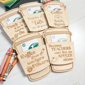 Teacher Gifts | Gifts For A Teachers | Teacher Gift Card Holder | Coffee Gift Card Holder | Back To School Gift | End of School Gift